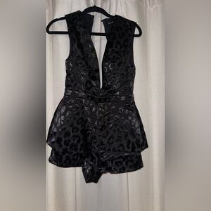 DO+BE Black Leopard Print Romper